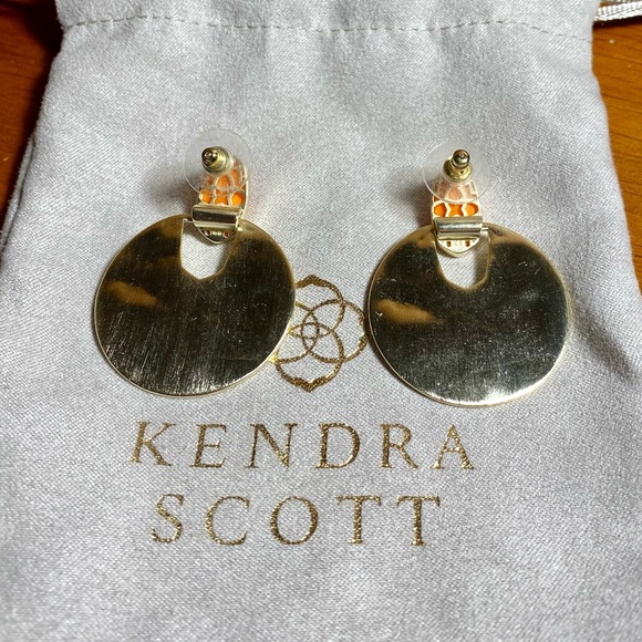 Kendra Scott Deena Gold and Orange Earrings - Picture 3 of 5